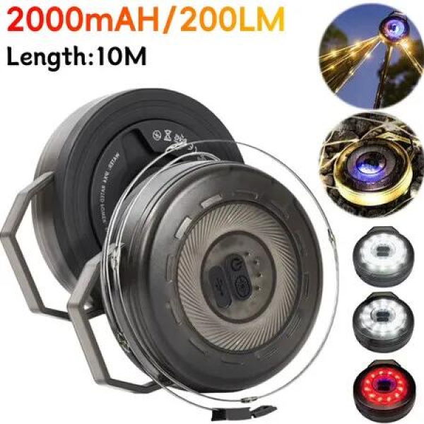 10m Outdoor Light Strip Outdoor Camping Tent Party Decoration LED Lantern Waterproof Rechargeable Lamp Lighting