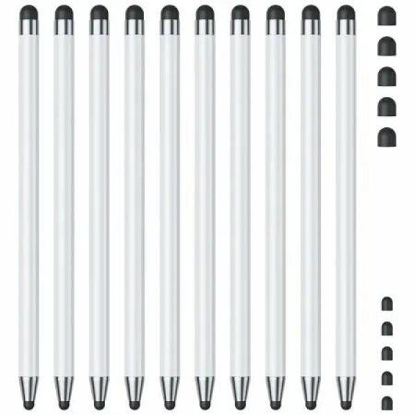 10Pcs Stylus Pen,Stylus Pen for iPad/iPhone/Android Smartphone and Tablets,Compatible with All Capacitive Touch Screen (White)