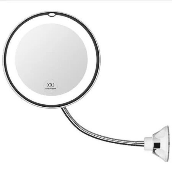 10X Magnifying 360Â° Rotating Makeup Mirror with LED Light - Foldable Vanity Mirror for Precise Makeup