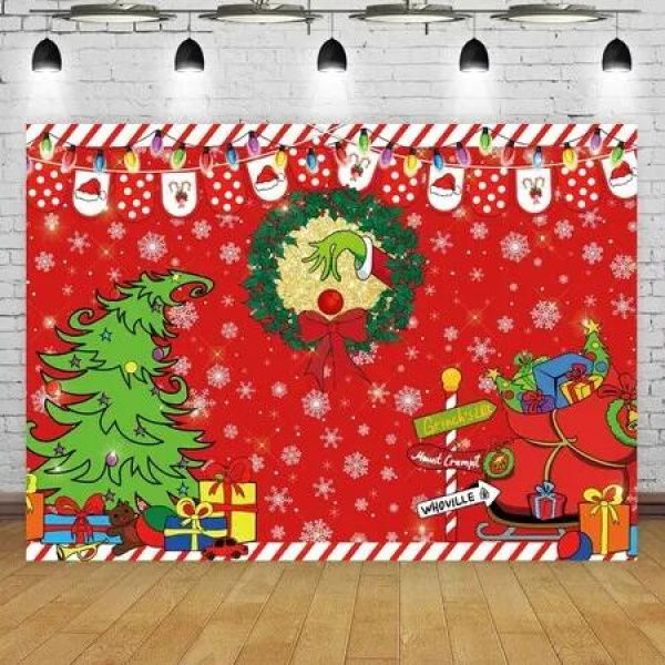110Ã—180CM Merry Christmas Photo Booth Backdrop Green Elf Xmas Decorations Winter Holiday Party Supply Indoor Outdoor Wall Decor