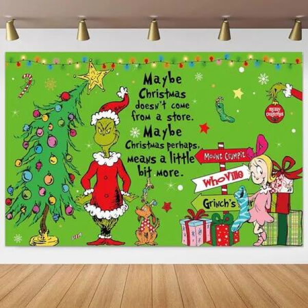 110Ã—180CM Merry Christmas Photo Booth Backdrop Green Elf Xmas Decorations Winter Holiday Party Supply Indoor Outdoor Wall Decor