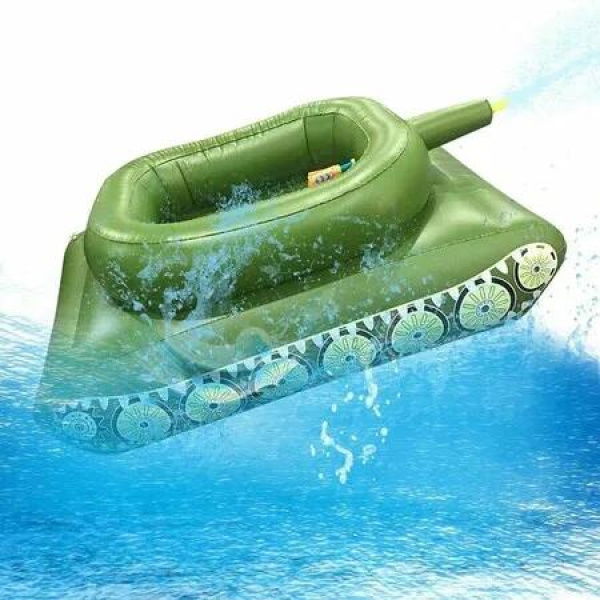 110cm Float Joy Tank Pool Float Inflatable Tank Battle Rafts Inflatable Toy with Water Squirt Gun Summer fun Gifts