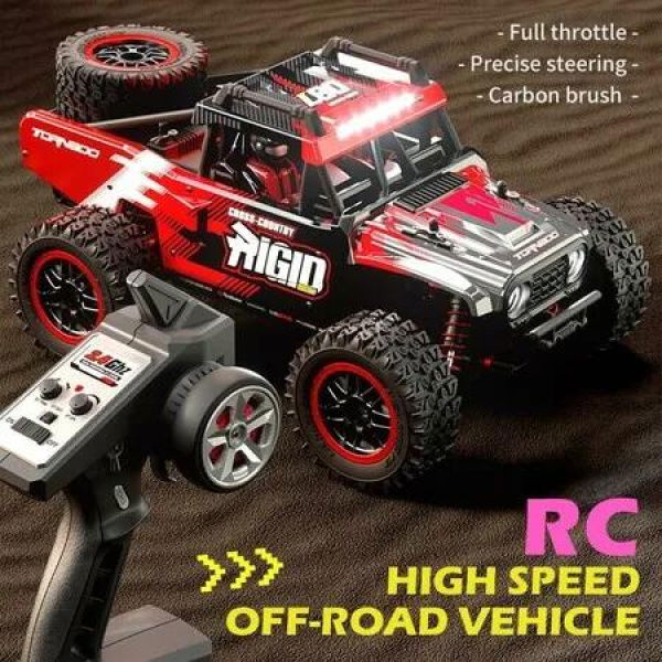 1:14 4WD RC Truck 2.4GHz Remote Control LED HEAD LIGHTS Toy Cars Off Road Vehicle Climbing Racing OffRoad All Terrain Monster TruckDual Batteries