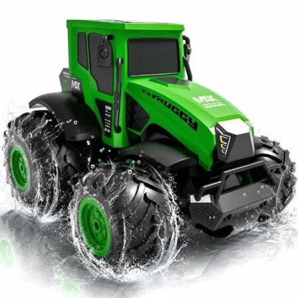 1/14 Amphibious Farm RC Tractor,All-Terrain Off-Road Stunt Trucks Toy Car Waterproof Amphibious Farm Vehicle 4WD Stunt Water Car Birthday Gift Ages3+