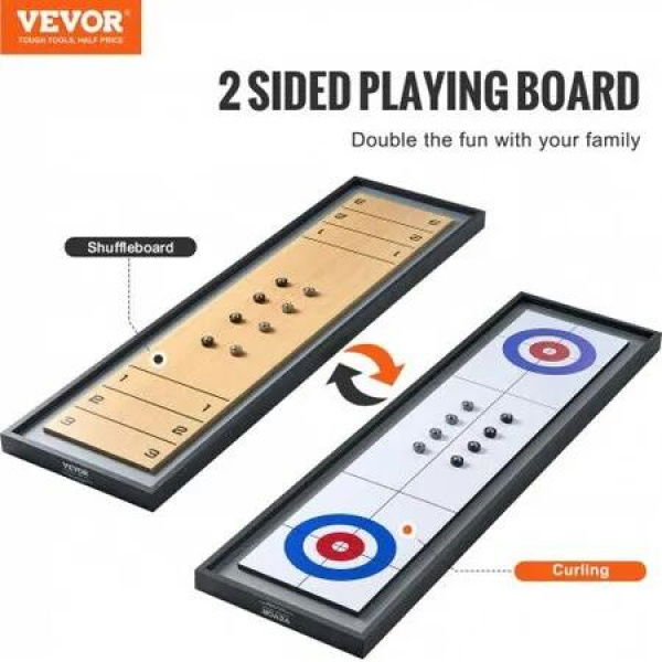 114cm Shuffleboard and Curling 2 in 1 Board Game Portable Tabletop Set