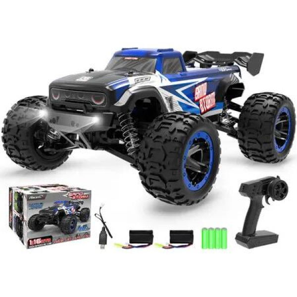 1:16 RC Truck 4x4 Hobby RC Car 40KPH High Speed Remote Control Truck,Off-Road Monster Truck with 2.4Ghz Radio Control,2 Batteries