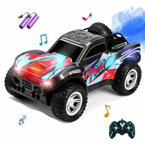 1:16 Remote Control Car 2.4GHz RC Car with Spray, Light Sound,Off-Road Truck,2.4GHz RC Monster Truck RC Toys For Boys Girls Color Red