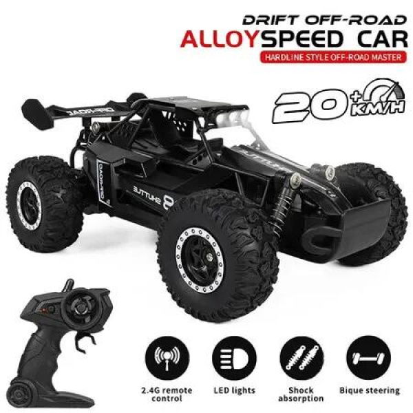 1:16 Remote Control Car,2.4Ghz RC Stunt Car,2WD 20KM/H Off-Road Vehicle,RC Buggy,Gift for Kids Color Black