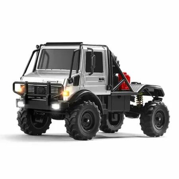 1/18 RC Semi-Truck,MN-333 Unimog Off-Road RC Rock Crawler,4WD RC Truck RTR Transport Car Alloy Model for Hobby Toy Gifts (Silver)