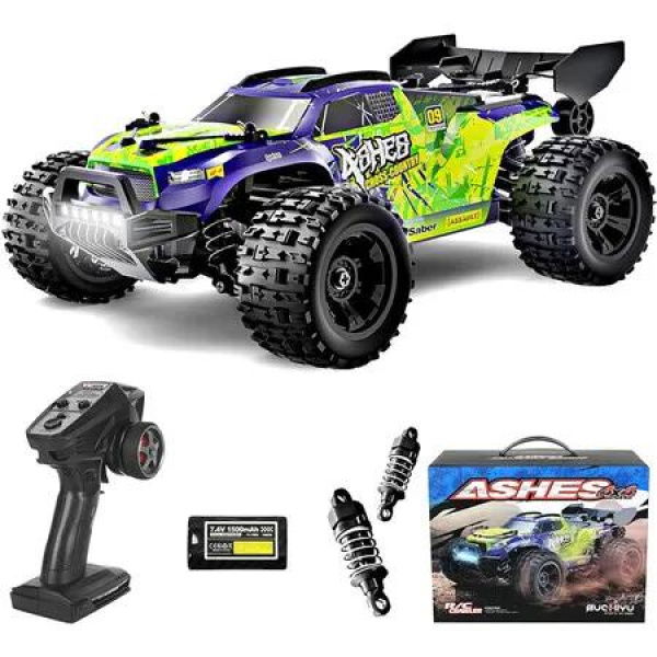 1/18 Scale All-Terrain RC Car for Teens, 40+KM/H High Speed 4WD Off-Road Remote Control Truck, 2.4GHz Electric Toy Vehicle Christmas Gift (Green)