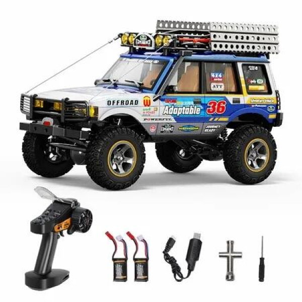 1/18 Scale RC Crawler,2.4GHz Full Proportional Remote Control Off Road Car,4WD RC Rock Truck Simulation Off Road Climbing Vehicle (Blue)