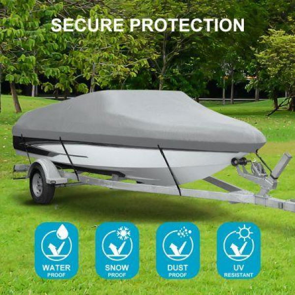 12-14ft High Quality Weather/UV Resistant Boat Cover Canopy For V-Hull Open Fishing Boats.