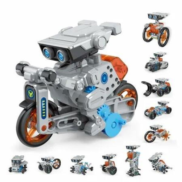 12-in-1 Electric Robot Kit STEM Projects Toys DIY Building Science Experiment Kit Battery Powered Education for Boys Girls Aged 8+ Years Old