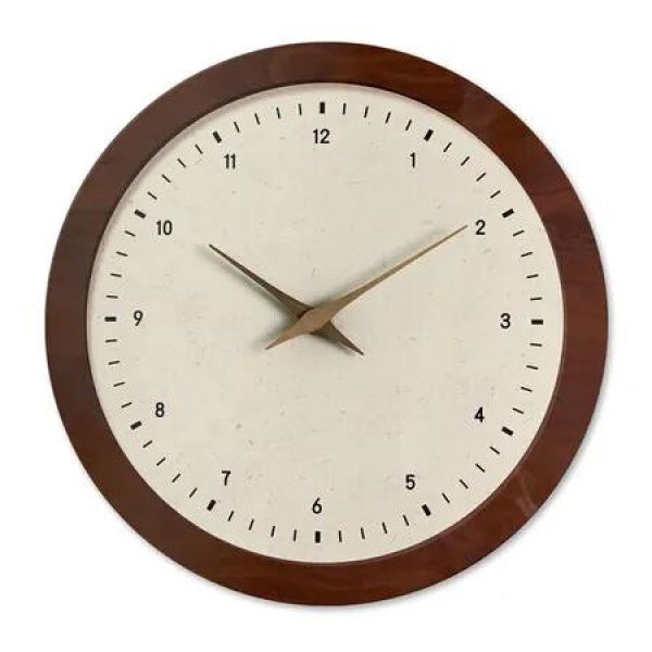 12 Inch French Crystal-Faced Wooden Wall Clock Silent, Elegant for Living Room ZSH016