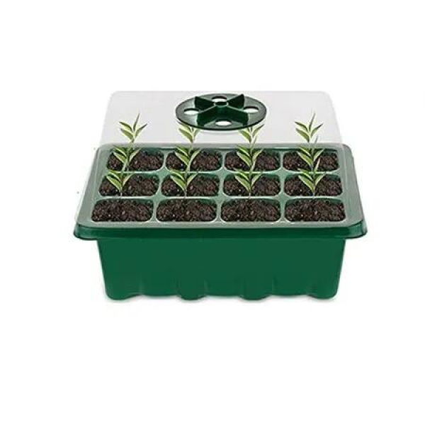 12-Pack Seedling Trays with Greenhouse Grow Kit