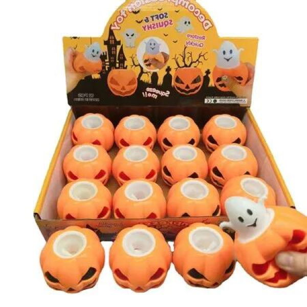 12-Pack Soft and squeezable Pumpkin Stress Balls for Halloween Party Favors