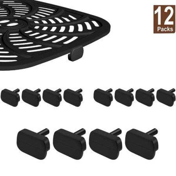 12 PCS Air Fryer Rubber Feet for Air Fryer Oven etc, Heat Resistant Food Grade Anti-scratch Silicone Air Fryer Replacement Parts Tabs Tips Accessories Covers