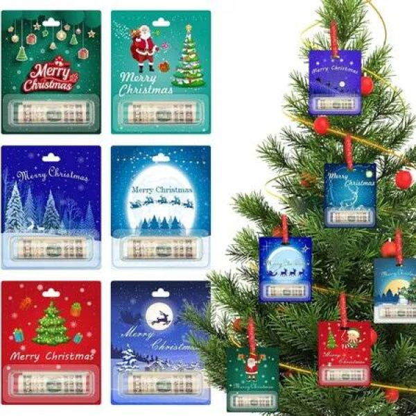 12 PCS Christmas Money Holders for Cash Funny Christmas Cards Ornaments with Cover for Christmas Decorations Cash Gift Christmas Tree Hanging Accessories