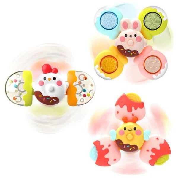 12 Pcs DIY Stackable Suction Cup Spinner Toys Sensory Toys For Toddlers 3+ Years Old.