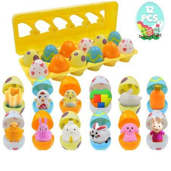 12 pcs Easter eggs toy inside party gift Squishy kids toy Lucky Draw Blind Box