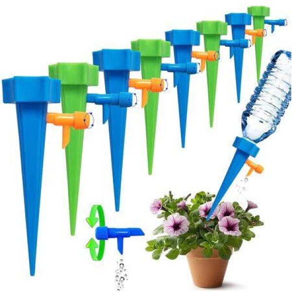 12 Pcs Plant Waterer Automatic Watering Devices With Control Valve Switch For Outdoor Indoor Plants