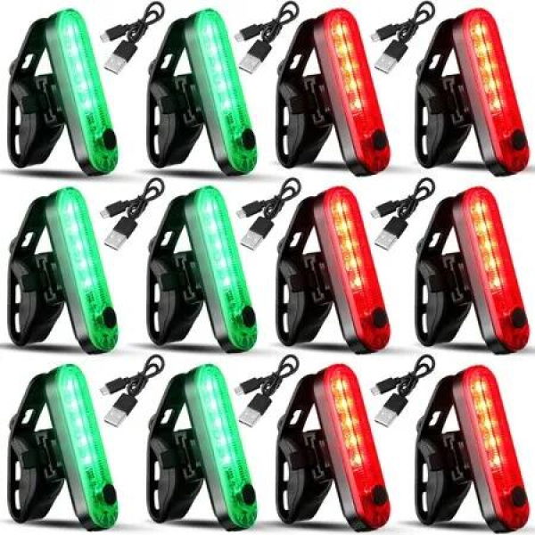 12 Pieces Battery Boat Navigation Lights Battery Powered Kayak Lights Boat SternLed Boats Safety,Dinghy 4 Types Flashing Mode