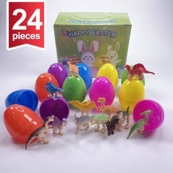 12 Pieces Prefilled Easter Eggs With Dinosaur Figures Hatch And Grow Dinosaurs Dinosaur Tattoo And Stamps For Easter Basket Stuffers Party Favors