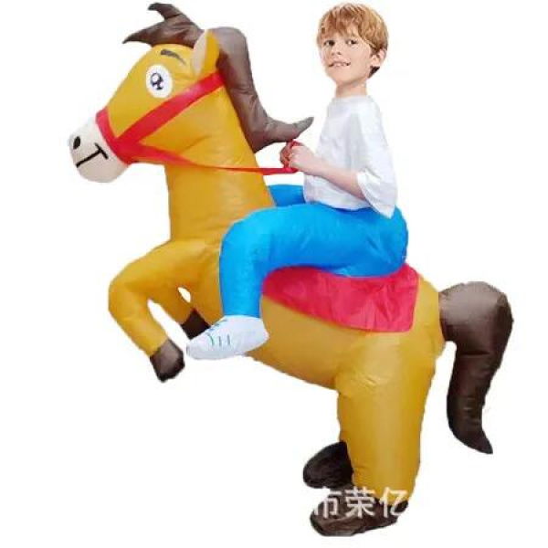 120 TO 150cm Halloween Inflatable Horse Costume Funny Cosplay Blow up Battery POWERED Costume for Kid Teen Birthday Christmas