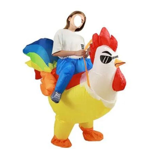 120 to 150cm Inflatable Blow up Rooster Costume Battery POWERED Halloween Christmas Kid Teen size