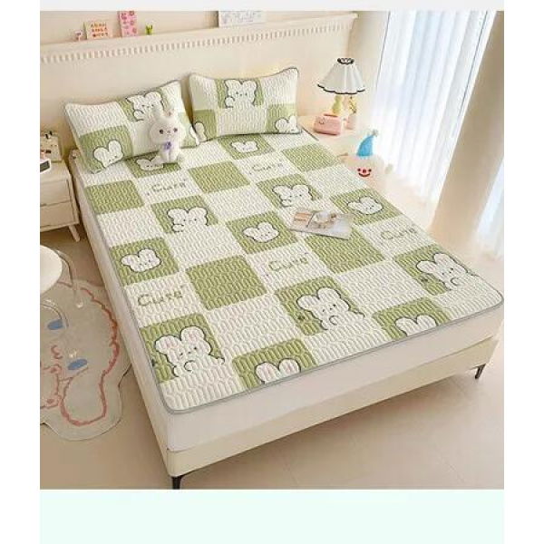 120*200cm 2p Set Latex Bedding Mat Summer Cool Silky Pillow Case Breathable Antibacterial Foldable Washable Kids Gift