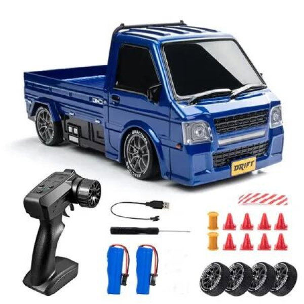 1/24 Remote Control Drift Car, 2.4GHz 4WD High Speed RC Truck, Drifting Tires Racing Sports Toy Idea Gift for Boys Girls Blue