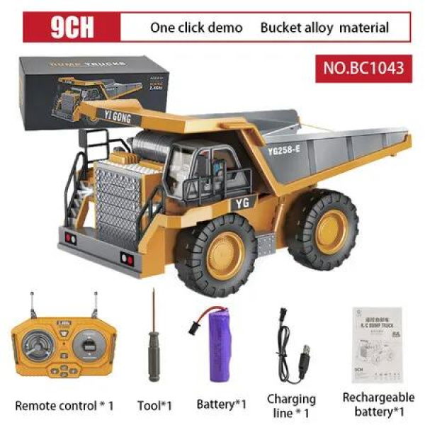 1:24 Remote Control Dump Truck, Forklift, and Excavator Set: Engineering Vehicle Toys for Boys with Remote Control perfect for gift