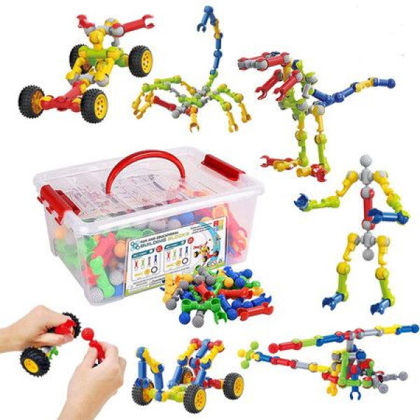 125 Pieces Educational Engineering Building Blocks For Kids Best Gift For Boys And Girls Creative Play And Fun Activities