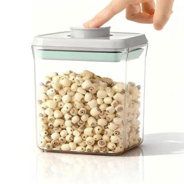 1250ML Rectangle Airtight Food Storage Container with Pop Lid, Rice Flour Pasta & Snack Container, Stackable & Durable Kitchen Pantry Organizer