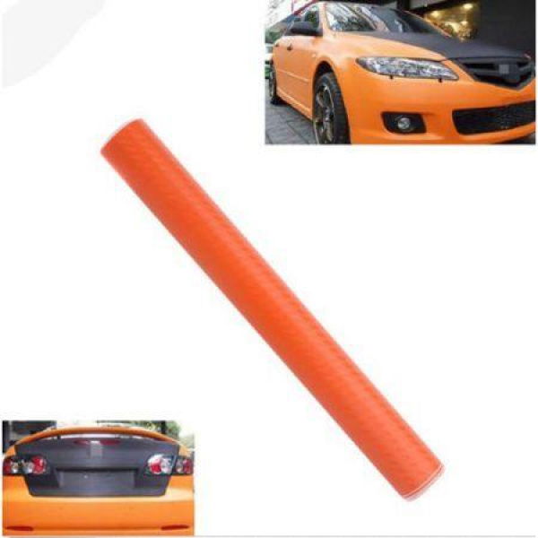 127X50cm 3D DIY Car Self Adhesive Carbon Fiber Vinyl Sticker Orange