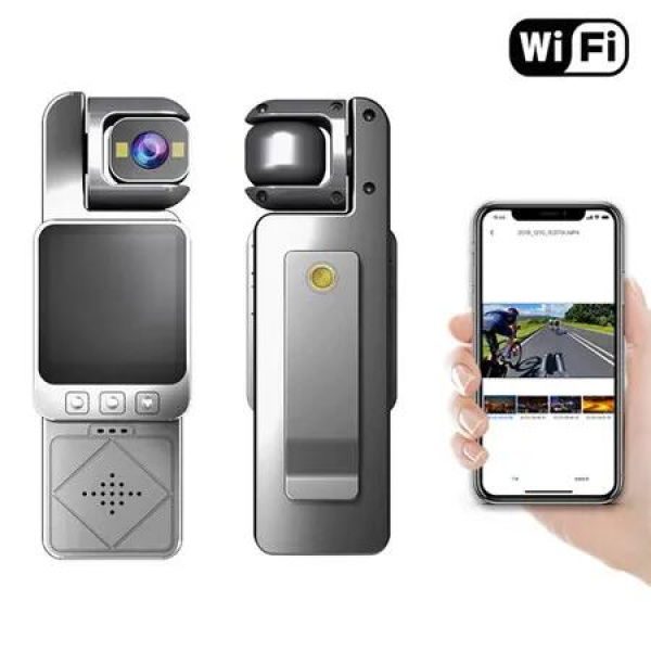128GB 1080P HD Camera with Video Recording, Small Wearable Body Portable 360 Degree Rotatable Lens Sport Action Outdoor Recorder WiFi Sports Camera