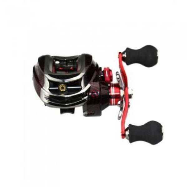 12BB 6.3:1 Left Hand Baitcasting Fishing Reel 10 Ball Bearings + One-way Clutch High Speed Red