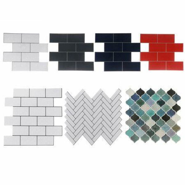 12inch DIY Tile Stickers 3D Brick Wall Self-adhesive Sticker Bathroom Kitchen#5
