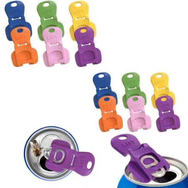 12PCS Colorful Can Tab Openers & Leak-Proof Drink Covers One-Hand Soda Can Opener and Reusable Protector Caps for Coke,Beer,Soda,and Aluminum Cans