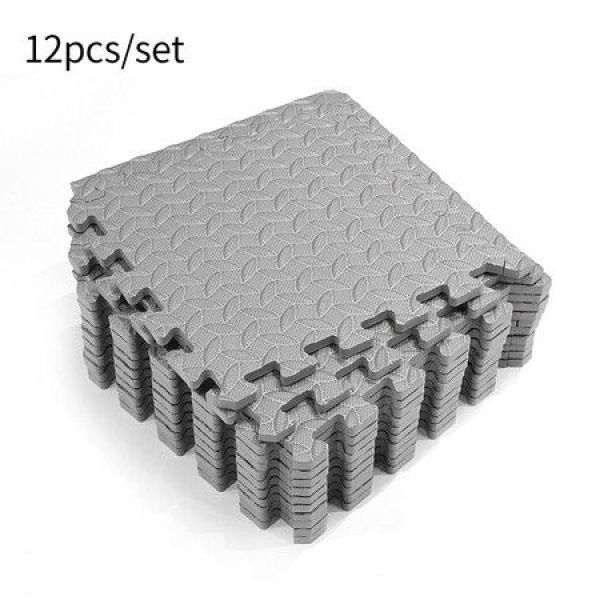 12 Pcs Gray Interlocking EVA Foam Floor Mat Tile Pack 30x30 Cm Thickness 1.2 Cm.