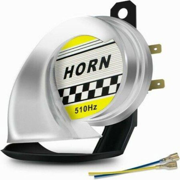 12V Car Horn 130DB Super Loud Snail Horn For Motorcycle Auto Car Scooter Silver