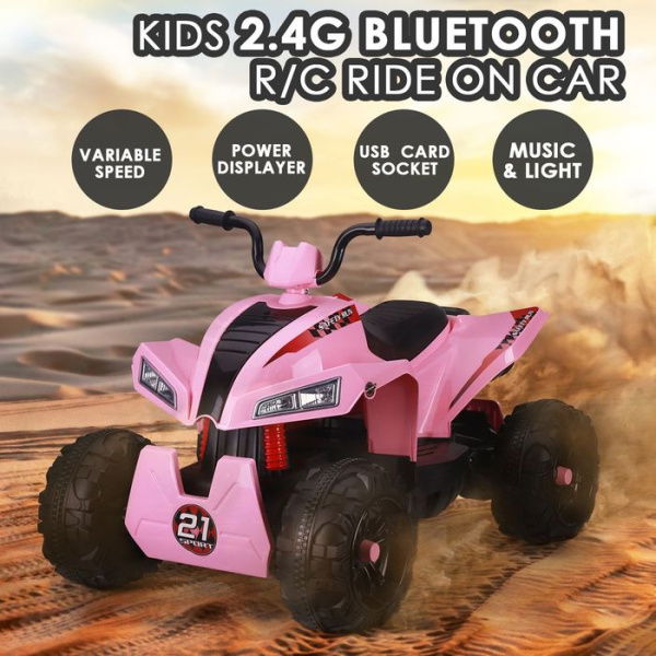 12V Kids Electric Ride-On Car ATV Battery Toy W/ MP3 Bluetooth Radio.