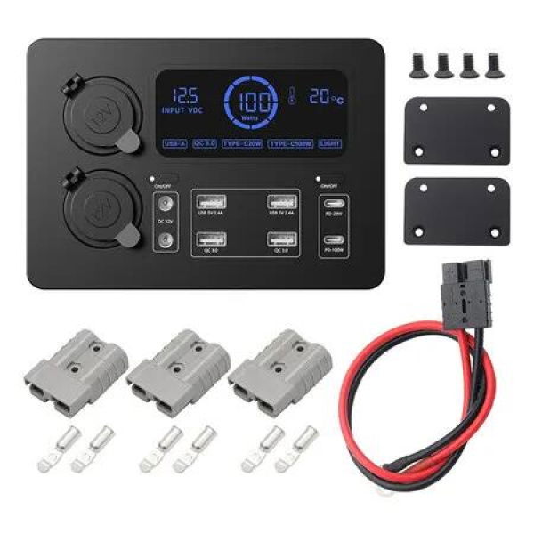12V Power Box Distributes Power Charging Up to 6 USB Devices with Accessories