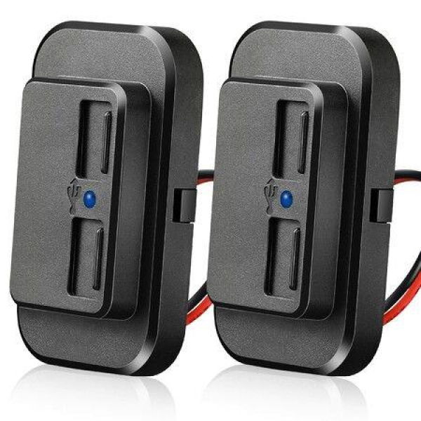 12V USB Outlet Automotive USB Port Panel Mount Multi Port Switch Panel Car Charger Socket Power Dual Port Quick Car Charger For Cars Bus ATV RV Boat Truck 3.1A - 2 Pack.