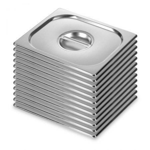 12X Gastronorm GN Pan Lid Full Size 1/2 Stainless Steel Tray Top Cover.