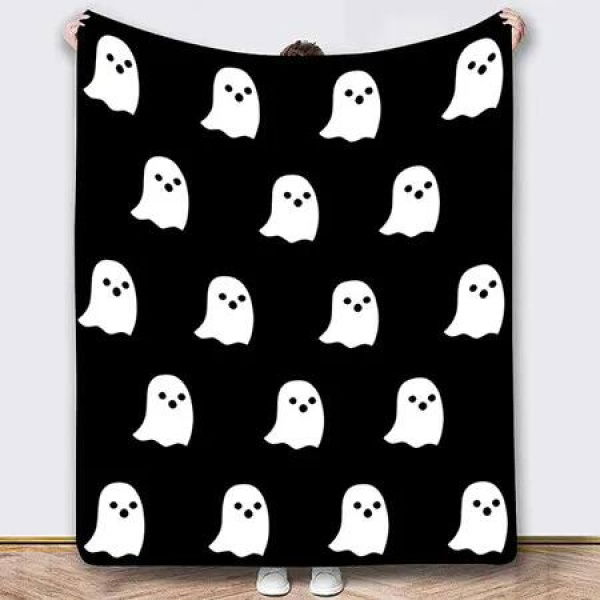 130*150Cm Halloween Blanket Halloween Throw Blanket Flannel Lightweight Soft Plush Fuzzy Blankets For Bed Sofa Couch Car Travel Pet