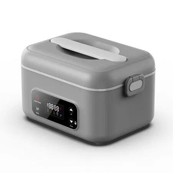 1.3L Cordless Electric Lunch Box,24000mAh Battery Smart Reservation,Portable Food Warmer with Removable Divider for Office & Outdoor Use Grey