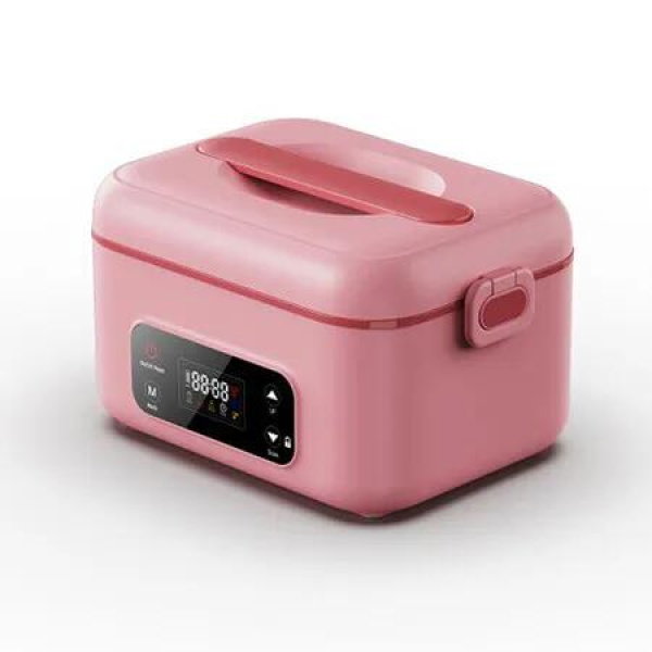 1.3L Cordless Electric Lunch Box,24000mAh Battery Smart Reservation,Portable Food Warmer with Removable Divider for Office & Outdoor Use Pink