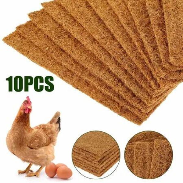 13x13 Inches Coconut Palm Hen Nesting Bdding Pads-Natural and Multifunctional Liners for Optimal Egg Laying