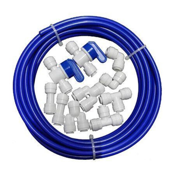 1/4 inch O.D. Length 32.8ft(10 meters) RO Water Tubing, Hose Pipe for RO Water purifiers System,+ 1/4 O.D quick connector 10pcs